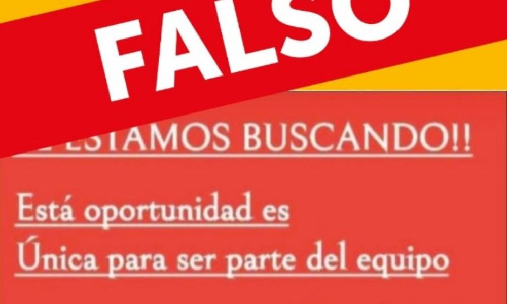 Cuidado: Ofrecen puestos de trabajo para una empresa sanjuanina, pero es una estafa.