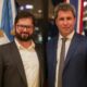 El gobernador Sergio Uñac participó del recibimiento del presidente chileno, Gabriel Boric.￼