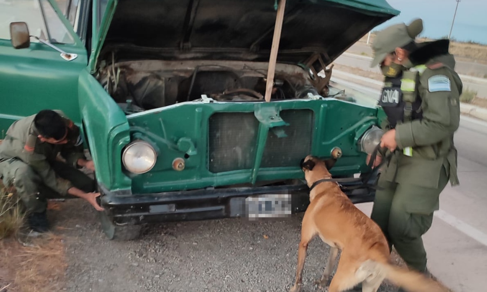 Gendarmería halló cocaina escondida en dos tachos de enduido.