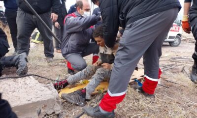 Bomberos logró rescatar a un hombre que cayó a un profundo pozo de una finca en Pocito.