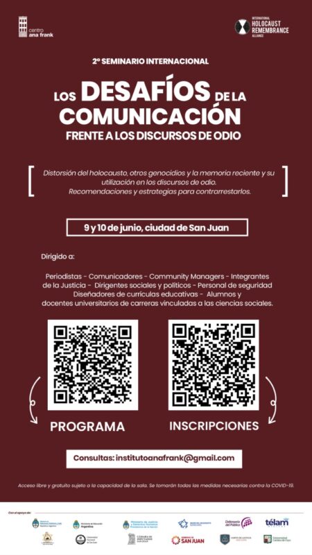 Comienza hoy en San Juan el Segundo Seminario Internacional “Los desafios de la comunicación frente a los discursos de odio”