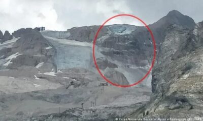 Cinco personas murieron por el desprendimiento de un glaciar en los Alpes italianos.