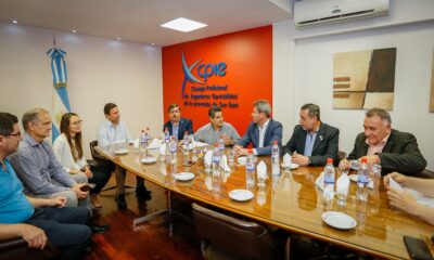 Uñac visitó el Consejo Profesional de Ingenieros Especialistas de la Provincia de San Juan.