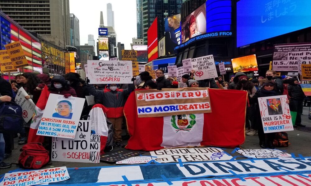 Las protestas peruanas contra Dina Boluarte llegan a Nueva York.