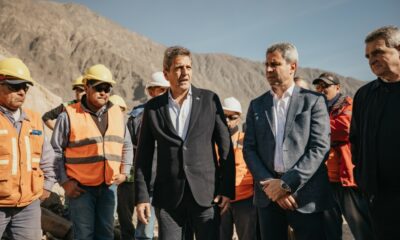 Sergio Massa recorrió la obra hidroeléctrica “El Tambolar” junto al gobernador Uñac.