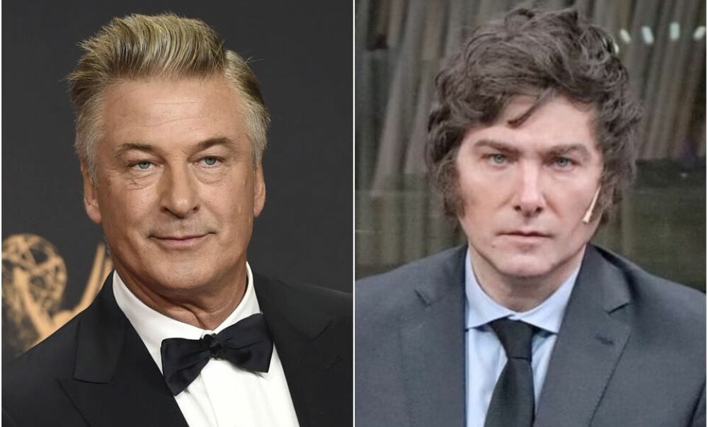 Alec Baldwin publicó una foto de Milei y lo comparó con un asesino: “Hasta la misma tintura”.