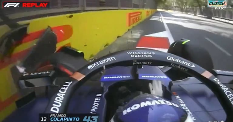 Así fue el choque de Franco Colapinto en la primera práctica de F1 en Bakú