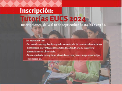 Inscripción a Tutorías de la Escuela Universitaria de Ciencias de la Salud 2024