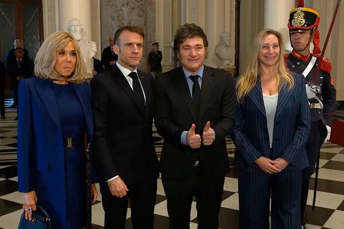 Javier Milei recibió a Emmanuel Macron en la Casa Rosada