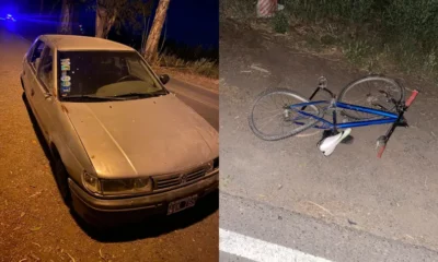 Médano de Oro: un policía pasado de copas atropelló de atrás a un ciclista y lo dejó mal herido