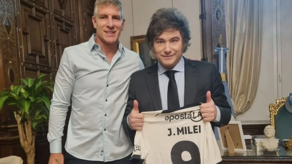 Martín Palermo visitó a Javier Milei en la Casa Rosada