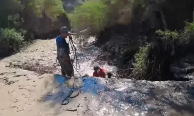 Un joven fue arrastrado por la creciente en Sarmiento y todavía no lo han encontrado