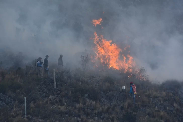 Valle Fértil: preocupación por un incendio que avanza en una zona de difícil acceso